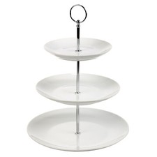 3 Layer Tier Ceramic White