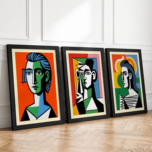 Modernist faces abstract set - modernist,