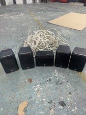 5x  Yamaha Speakers Surround & Center Front Rear Black  NX-220P &NX-C220 Cables