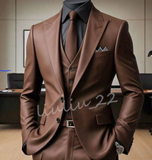 Brown Leather Men's Suits