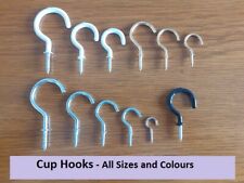 CUP HOOKS - Screw In  -White