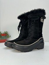 Sorel Tivoli Black Snow Boots UK 5.5 Waterproof Fleece Lined Fur Trim Winter