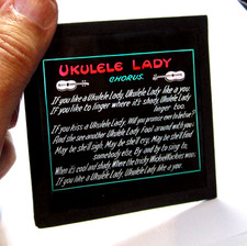 'Ukulele Lady' cinema theatre organ sing-a-long antique magic lantern slide #249