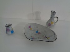 50s Ceramic Vases & Bowl by Bodo Mans for Bay Ceramics