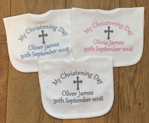 Personalised christening bib - christening,