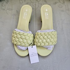 Yours Curve Womens Plus Size Green Plaited Mules In UK Size Wide Fit 5E.