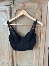 Vintage Charnos Hourglass Black Basque Underwired Control Lace Bra 32D