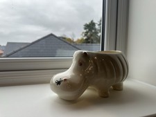 Rare Vintage detailed hippo planter / bowl ornament.