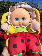 Vintage Playskool Lil Lady Ladybird Pram Soft Plush Baby Doll Figure Toy Carrier