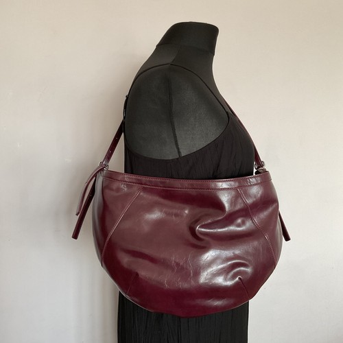 New burgundy faux leather - m&s,