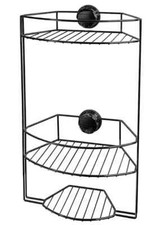 3 TIERS CHROME CORNER SHOWER CADDY BATHROOM STORAGE SHELF ORGANIZER BASKET