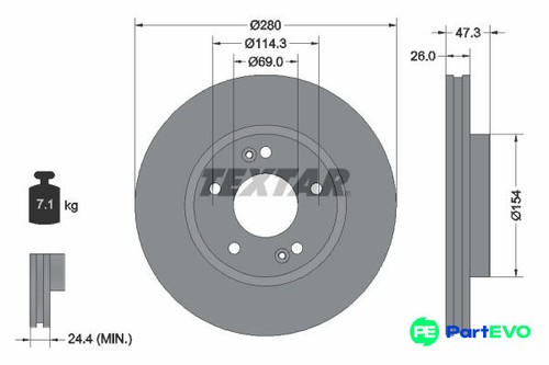 Textar brake disc - brake,