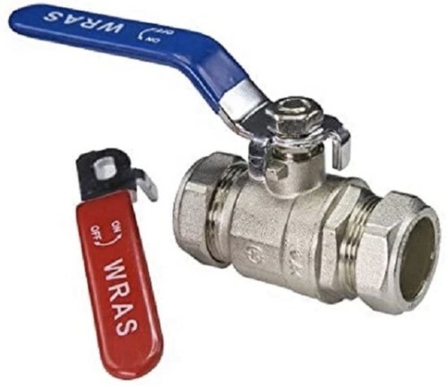 15mm full bore lever valve - bore, red