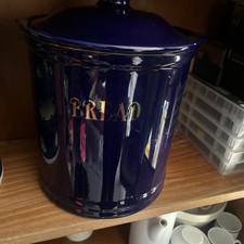 Navy Blue Vintage Bread Bin
