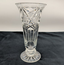 Cut Crystal Footed Flower Vase