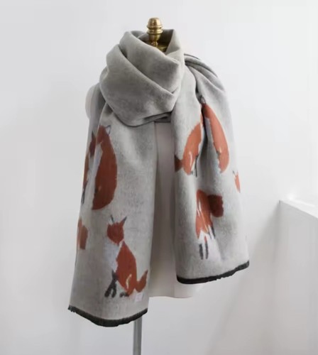 Autumn winter fox design beige - winter,