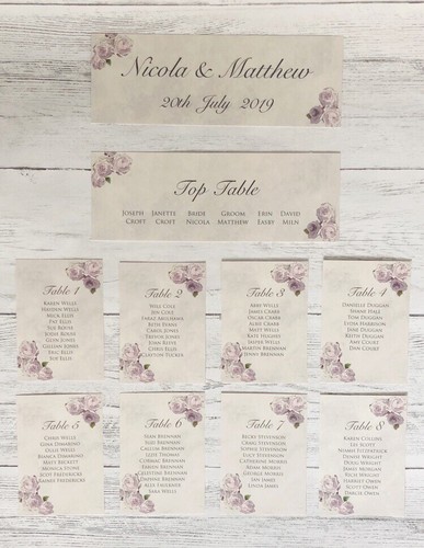 Wedding table plan cards - table,