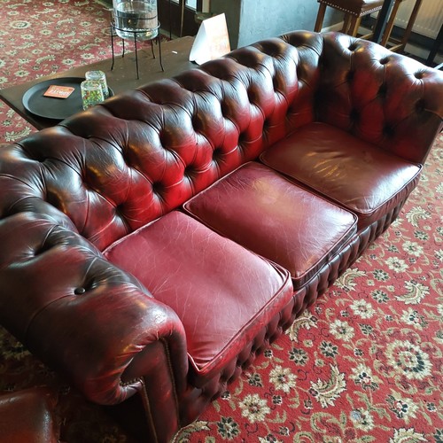Burgundy leather chesterfield - burgundy,