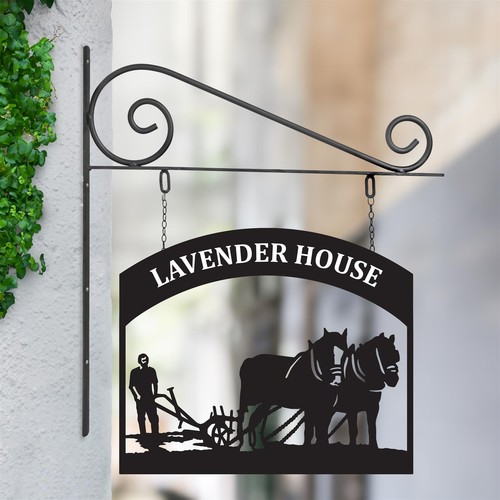 Horse plough house - house, sign