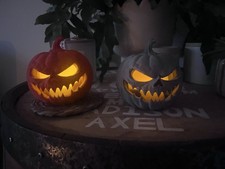 🎃 Evil Grin Pumpkin LED Light – 3D Printed Halloween Decoration 👻