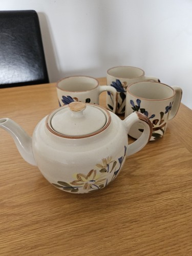 Vintage ceramic floral teapot - vintage,