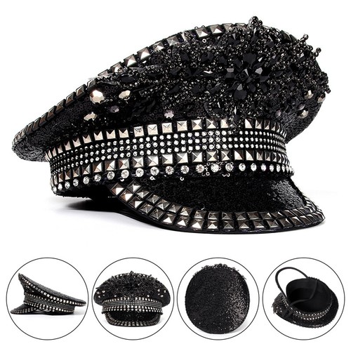Black sequin military shinny - black,