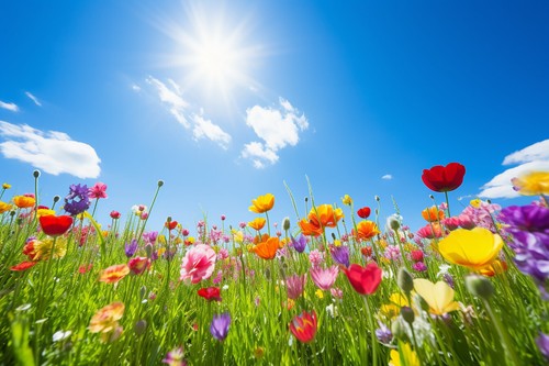Flower meadow floral canvas - flower,