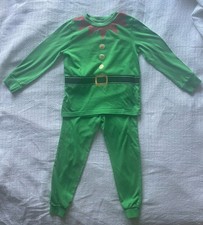 F and F at Tesco Boys Green Cotton Elf Pyjama Set, Size 4-5 Years