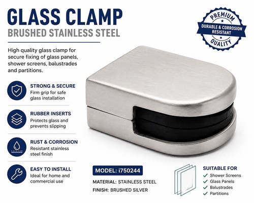 Glass clamps stainless - 12, x