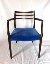 Rosewood Model 62 Armchair by Niels Otto Moller with French Royal Blue Mohair