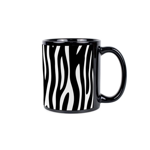 Zebra print black mug - black,