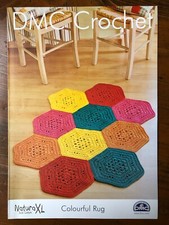 DMC crochet pattern Colourful Rug super chunky hexagon patchwork rug