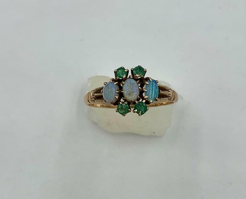 Victorian opal emerald ring - opal,
