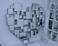 HEART SHAPED GLASS MIRROR WALL