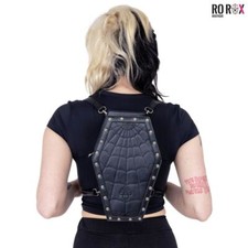 Heartless Web Weaver Backpack Coffin Handbag Faux Leather Spiderweb Gothic