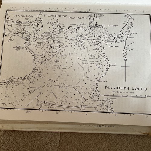 Vintage sea chart nautical - /,