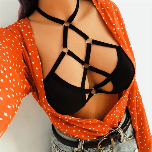 Women black bandage bralette - black,