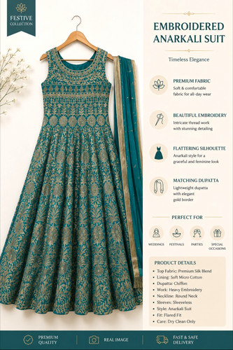 Women embroidered anarkali - women’s,