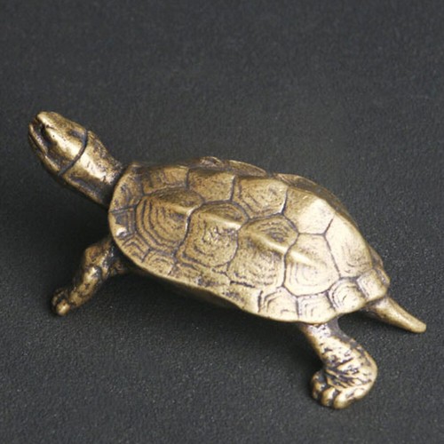 Brass vintage turtle figurine - brass,