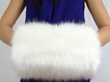 Children's ,White, faux fur, hand muff, Vintage style, Christmas 