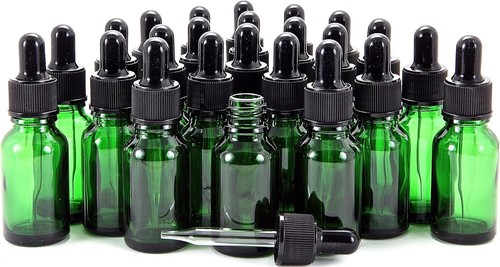 Green glass bottles - 24,