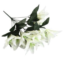 Eye Catching Artificial Stargazer Lillies 10 Head Flower Spray Lily Decor