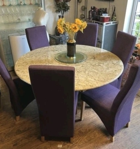 Purple fabric dining chairs - purple,