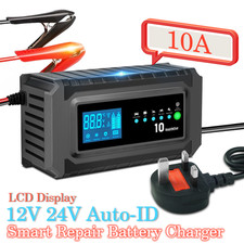 10A Car Battery Charger 12V 24V Smart Automatic Trickle Charger Maintainer