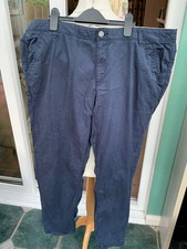 Indigo M&S ladies chino trousers navy uk 18 medium leg 29"