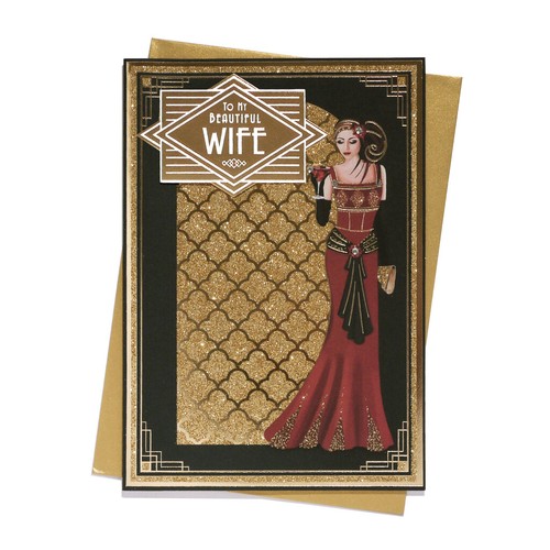 Art deco birthday card - deco,
