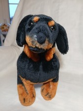 Melissa & Doug Dachshund Dog,  Black & Tan Plush Cuddly Stuffed Toy, Excellent 