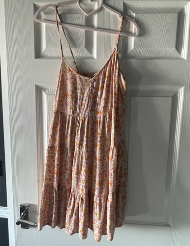 Peach floral strappy - peach,