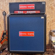 Vintage 1970s Simms Watts AP100 MKII Orange Valve Amplifier Head & 4x12 Cabinet
