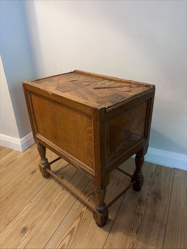 Antique oak wooden sewing - wooden,